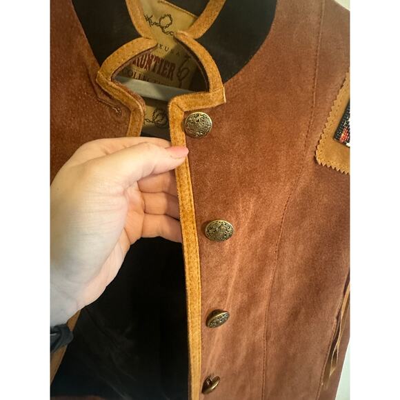 Frontier Collection Women's Small Brown Leather Genuine Pigsplit Fringe Jacket - Picture 7 of 10